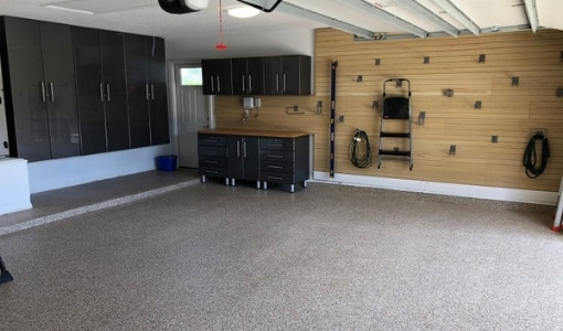 Applied garage coating in West palm beach concrete flooring project
