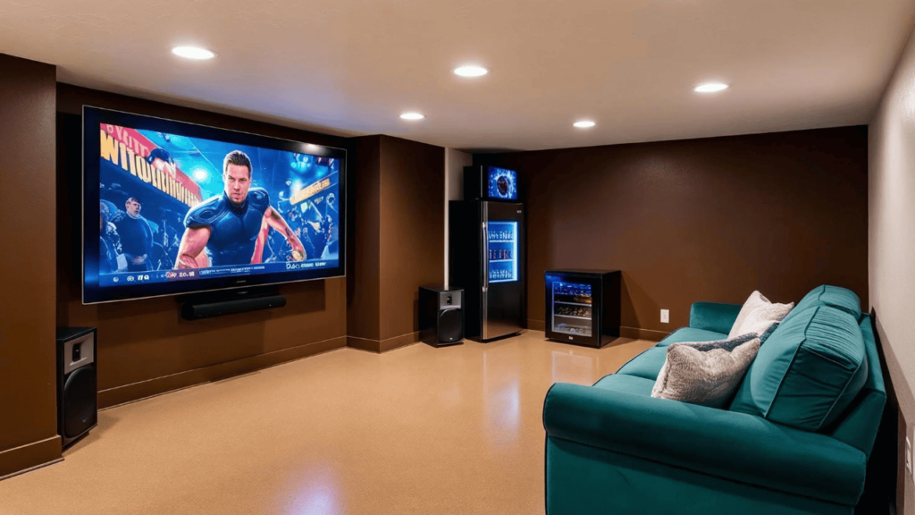 content image two Soft-touch slip-resistant basement floor in a satin finish
